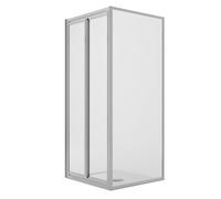 Idralite Cabina de Ducha en ángulo 75x75CM H198 Cristal Transparente Fijo+Saloon 2 Puertas Batientes 75 Mod