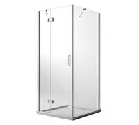 Idralite Mampara de Ducha 100x60 CM H190 Vidrio Transparente con Easyclean Mod. Flip Hoja + Fijo