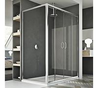 Idralite Mampara de Ducha 70x120 CM H185 Transparente Mod. Replay Duo 2 Hojas