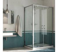 Idralite Mampara de Ducha 80x100 Ap. 100 CM H185 Transparente Mod. Sintesi Duo 2 Hojas