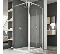 Idralite Mampara de Ducha 80x110 Ap. 110 CM H185 Transparente Mod. Sintesi Duo 2 Hojas