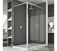 Idralite Mampara de Ducha 80x160 CM H185 Transparente Mod. Replay Duo 2 Hojas