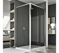 Idralite Mampara de Ducha 90x140 CM H185 Transparente Mod. Replay Duo 1 Hoja