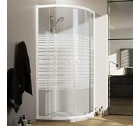 Idralite Mampara de Ducha Semicircular 80x80 CM H185 Blanco Vidrio Serigrafiado Mod. Blanc