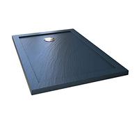 Idralite Plato de Ducha 70x170x4cm Rectangular Acrílico Borde Realzado Antracita Efecto Piedra Mod. Flower