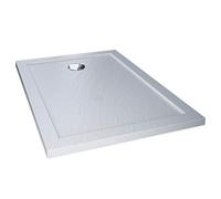 Idralite Plato de Ducha 70x170x4cm Rectangular Acrílico Borde Realzado Blanco Efecto Piedra Mod. Flower