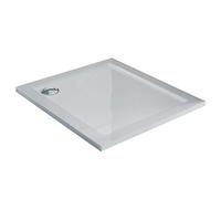 Idralite Plato de Ducha 75x75x4 cm Cuadrato Acrílico Borde Realzado Blanco Brillante Mod. Flower