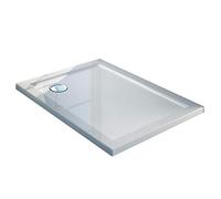 Idralite Plato de Ducha 80x100x4cm Rectangular Acrílico Borde Realzado Blanco Brillante Mod. Flower