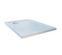 Idralite Plato de Ducha 80x110x4cm Retcangular Acrílico Borde Realzado Blanco Efecto Piedra Mod. Flower