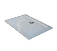 Idralite Plato de Ducha 80x120x4cm Rectangular Acrílico Borde Realzado Blanco Brillante Mod. Flower