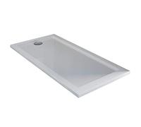 Idralite Plato de Ducha 80x140x4cm Rectangular Acrílico Borde Realzado Blanco Brillante Mod. Flower