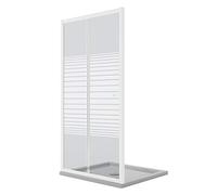 Idralite Puerta de Ducha 150 CM H185 Blanco Vidrio Serigrafado Mod. Blanc