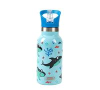 IDRINK® - Botella térmica revolucionaria, 2 paredes, botella de acero inoxidable capacidad 350 ml KIDS (SHARK)