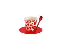 IDRINK® - Juego de taza, platillo y cucharilla de RPET Follow Your Heart