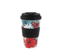 IDRINK®- Taza de café de RPET con tapa de silicona de apertura, fácil de llevar Taza de 435 ml para llevar de plástico reciclado 8,7 x 8,7 x 15 cm ergonómica 435 ml (BUTTERFLY)