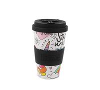 IDRINK®- Taza de café de RPET con tapa de silicona de apertura, fácil de llevar Taza de 435 ml para llevar de plástico reciclado 8,7 x 8,7 x 15 cm ergonómica 435 ml (UNICORN)