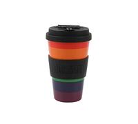 IDRINK®- Taza de café de RPET con tapa de silicona de apertura, fácil de llevar Taza de 435 ml para llevar de plástico reciclado 8,7 x 8,7 x 15 cm ergonómica 435 ml (LOVE IS LOVE)