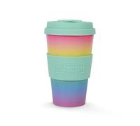 IDRINK®- Taza de café de RPET con tapa de silicona de apertura, fácil de llevar Taza de 435 ml para llevar de plástico reciclado 8,7 x 8,7 x 15 cm ergonómica 435 ml (MACARON)