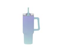 IDRINK - Tumbler Botella Termo de Viaje, 1,2 Lt con Asa y Pajita (Lila/VerdeAgua)