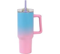 IDRINK - Vaso térmico de viaje, 1,2 l, con asa y pajita (morado)