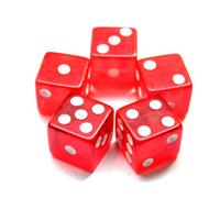 IDS Dados de casino de 19 mm, juego de 5 unidades, color rojo