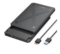 iDsonix Caja Disco Duro 2.5 USB 3.0, Carcasa Disco Duro para SATA I/II/III 7mm/9.5mm SSD HDD con Cable USB, Sopporta UASP, No Requiere Herramientas Negro