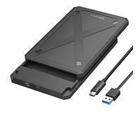 iDsonix Caja Disco Duro 2.5 USB 3.1, 6Gbps Carcasa Disco Duro para SATA I/II/III 7mm/9.5mm SSD HDD con Cable USB, Sopporta UASP, No Requiere Herramientas Negro(PW25-C3)