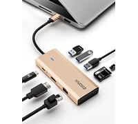 iDsonix Hub USB C, 8 en 1 Aluminio Adaptador USB C Hub Docking Station con HDMI 4K@60HZ, 1000M Ethernet, 3 Puertos USB 3.0, PD 100W, SD/TF Card Reader para MacBook Air/Pro iPad Dell/Hp Laptop Oro rosa