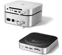 iDsonix Mac Mini M4 Dock con M.2 NVMe/SATA SSD, 2 x USB-A 10 Gbps, 2 x USB-A 5 Gbps, ranura para tarjeta TF/SD, conector de audio de 3,5 mm, estación de acoplamiento para Mac mini M4/M4 Pro - M4D1