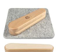 IDSWorld Clapper de Sastre de Madera, Para Costura, Colchas y Bordados, Grande de 24cm Kit para Marcar Costuras con Plancha de Vapor Resistente a la Suciedad Incluye Almohadilla de Lana para Planchar