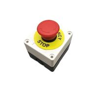 IDUTQUMW 1Pcs Emergency Stop Button Control Box Red Mushroom Head Push Button Switch XB2-ES542 10A/600V