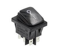IDUTQUMW 1PCS KCD2 ON-Off 6Pin Black Heavy Duty Sealed Auto Boat Marine Rocker Switch with LED 15A 16A 20A 250V