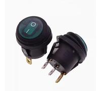 IDUTQUMW 1pcs ON Off Round Green Light 3Pin Rocker Switch 6A 10A 250V 125V