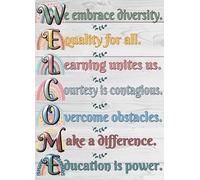 IDUTQUMW Back to School Welcome Banner, Boho Rainbow Classroom Decorations for Teachers, Bulletin Board Kit for First Week of School, Primary Grades(Framed,12x18inch(30x45cm))