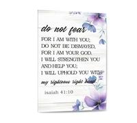 IDUTQUMW Isaiah 41:10 Do Not Fear Canvas Wall Art, Modern Christian Scripture Print, Inspirational Decor & Baptism Gift(Framed,08x12inch(20x30cm))