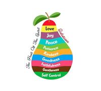 IDUTQUMW Kids Fruit of the Spirit Posters, Biblical Educational Wall Art for Sunday School Church, Homeschool Classroom Scripture Decor with Vibrant Colors(Framed,08x12inch(20x30cm))