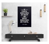 IDUTQUMW Motivational Wall Art Warren Buffett Quote, Be Greedy When Others Are Fearful Poster, Inspirational Financial Quote Print for Office Home Study(Unframed,16x24inch(40x60cm))