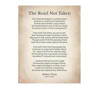 IDUTQUMW Robert Frost Poetry Print - The Road Not Taken Quote Wall Art, Literary Decor for Book Lovers, Home Office & Classroom(Unframed,12x18inch(30x45cm))