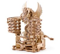 iDventure DIY Tobogán para Canicas de Madera Dragón - Rompecabezas de Madera Mecánico 3D - Engranaje mecánico de manivela - Kit de Construcción de Maquetas con 260 Piezas y 15 canicas
