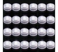 idyl light Velas LED Sumergibles, [24 PC] Luces de Té sin Llama, Velas Led Eléctricas con Pilas para Día de San Valentín, Halloween, Navidad, Decoración de Cumpleaños - Blanco