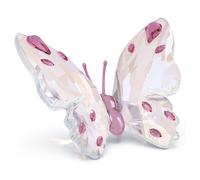 Swarovski Idyllia Mariposa, Delicada Pequeña Mariposa, Que Despliega Sus Brillantes Alas con Orgullo, Colección Idyllia, Metal Lacado, 162 facetas y 12 Cristales Individuales, Rosa