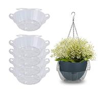 Idyllize 5 platillos de plástico Transparente de 10 Pulgadas para Colgar cestas Interiores y Exteriores (10 Pulgadas)