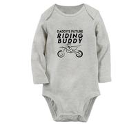 iDzn Daddy's Future Motocross Riding Buddy Divertido Pelele, bodies para bebés recién nacidos, monos para bebés, conjuntos largos para niños de 0 a 24 meses