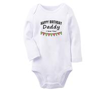 iDzn Happy Birthday Daddy I love You Novelty Funny Romper, bodies para bebés recién nacidos, monos para bebés, conjuntos largos para niños de 0 a 24 meses