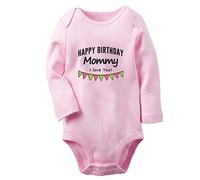 iDzn Happy Birthday Mommy I Love You Divertido Pelele, bodies para bebés recién nacidos, monos para bebés, conjuntos largos para niños de 0 a 24 meses
