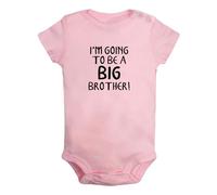 iDzn Mamelucos divertidos con texto en inglés "I'm Going to be a Big Brother", mamelucos para bebés de 0 a 24 meses, trajes novedosos de una pieza para niños pequeños, rosa, 12-18 meses