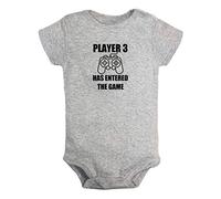 iDzn Mamelucos divertidos de Player 3 Has Entered The Game, mamelucos para bebé recién nacido, trajes unisex novedosos, gris, 18-24 Months