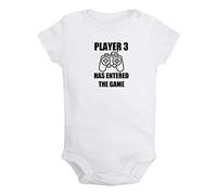 iDzn Mamelucos divertidos de Player 3 Has Entered The Game, mamelucos para bebé recién nacido, trajes unisex novedosos, blanco, 6-12 Months