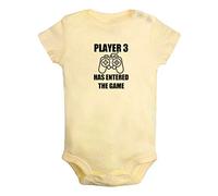 iDzn Mamelucos divertidos de Player 3 Has Entered The Game, mamelucos para bebé recién nacido, trajes unisex novedosos, amarillo, 6-12 Meses