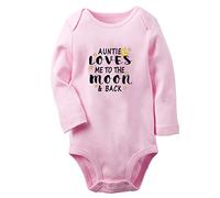 iDzn My Auntie Loves Me To The Moon and Back Divertido Pelele, bodies para bebés recién nacidos, monos para bebés, conjuntos largos para niños de 0 a 24 meses